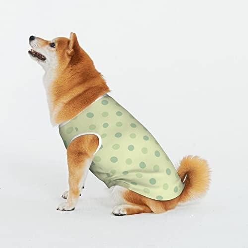 Памучни кошули со миленичиња зелено-сино-кругови на кученца костуми куче мачка пижами меки кучиња