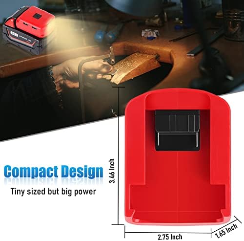 Замена на адаптерот за адаптер на jialipok Milwaukee USB полнач за M18 извор на енергија 49-24-2371 со LED работна светлина &