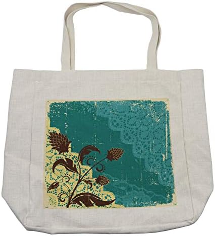 Ambesonne гроздобер торба за купување, лакова за цвеќе за аранжмани стариот возрасен антички дисплеј, еко-пријателска торба за еднократна