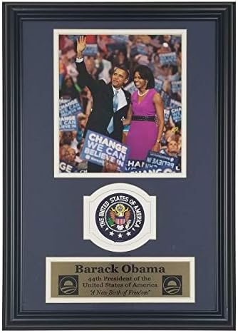 Encore Barrack Obama Hirds of Freedom USA 44 -ти претседател Комеморативен Јунајтед изјави за Patch Frame America Patch