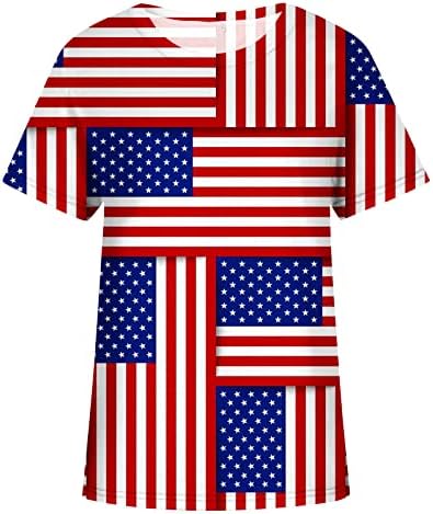 Кошула За Денот На Независноста Жени Американско Знаме Маици Од Сончоглед Обичен Врат На Екипажот Маици Со Кратки Ракави Летна Графичка Блуза
