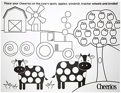 SCS Директен Cheerios Откине Детска Активност Placemats 30 Пакет-Едукативни Душеци За Еднократна Употреба-Користете Со Cheerios За Уште