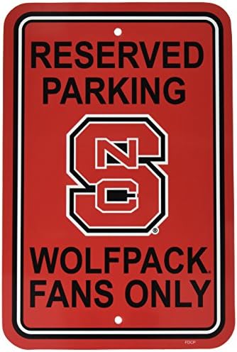 NCAA Северна Каролина држава Волкпак 12 до 18 инчи пластичен знак за паркирање