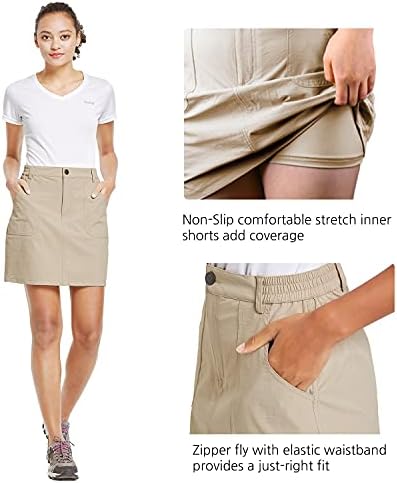 Baleaf Women's Outdoor Skort upf 50 Активно атлетско здолниште на Скорк Срорт со поштенски џебови пешачење голф голф