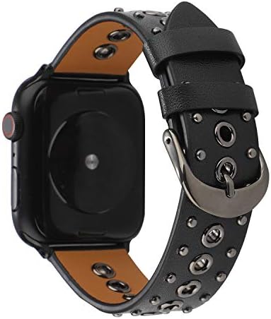 Bling Studs Кожни ленти компатибилни со Apple Watch, затегнати нараквици за замена на лентата за ленти за ленти за IWATCH серија 8