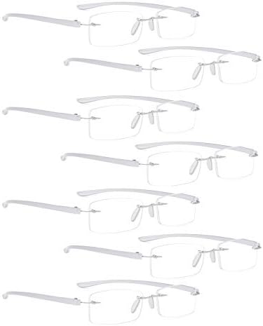 Лур 7 пакува чаши за читање со безжични часови + 3 пакувања очила за читање полу-раб