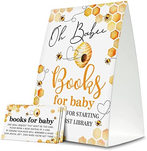 Барање за книги на Јуансаил за туш за бебиња, бумска пчела теми за бебиња за бебиња, книги за забави за картички за игри за бебиња, 1 знак и 50 картички по пакет -