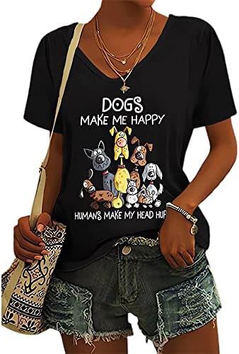 Dogs Make Me Happy Humans Make My Head Hurt Shirt Sweatshirt Tshirt Long Sleeve Dog Lovers Tee Shirts for Women