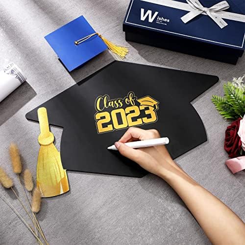Панели Дипломирање Книга за гости 2023 година со златен маркер пенкало за дипломирање Капчиња за потпис 2023 Дипломирање знак