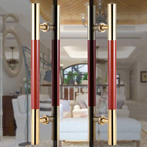 KEPPD Европски стил дрвена рачка на вратата - рачка за лизгање на вратата од не'рѓосувачки челик ， за дома/продавница/гаража/канцеларија голема рачка - златна