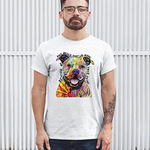 Пазете се од маицата со пит-бик Дин Русо уметност разнобојно слатко кучиња машка мачка