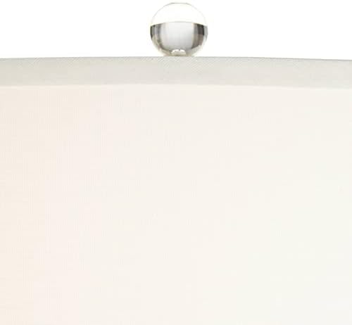 Виена целосен спектар Лана модерни табели ламби 38 1/2 висок сет од 2 чисти кристално стакло шестоаголна колона Бела тапан сенка за спална