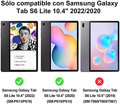 Iveoppe Позадинско Осветлување Тастатура Случај За Samsung Galaxy Tab S6 Lite 10.4 2020 Модел SM-P610/P615, 7 Бои Позадинско Осветлување