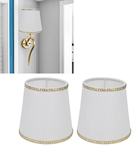 Zrqyhn 2pcs E14 Сенка за ламба за бела маса модерна ткаенина за лабави Добра светлина пренесување железо + крпа за домашна декорација на хотел 4.4x6.0x5.5in