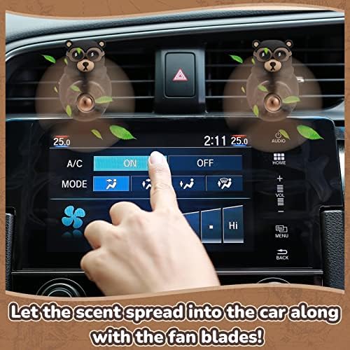 2 парчиња цртани мечки мечки автомобили за освежувачи на воздухот пилот автомобилски излез вентилатор ладно слатко освежувач на воздухот за