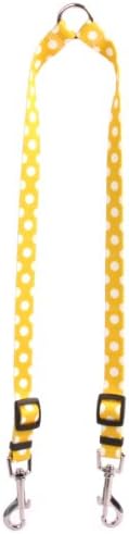 Жолта Куче Дизајн Лимон Полка Точка Спојка Куче Поводник 1 Широк и 12 до 20 Долги, Големи