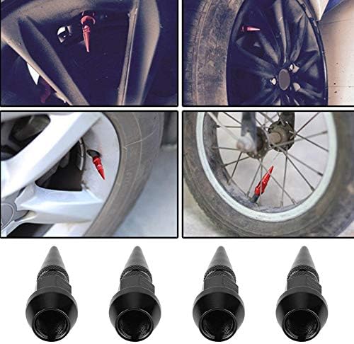 Матични вентили на гуми Арамокс, 4 парчиња алуминиумска легура Алуминиумска лесна тркала Вентила за гуми за матични автомобили Камион Камиња за прашина капаци