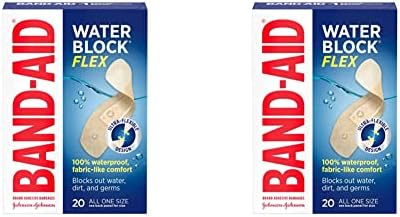 Band-Aid Brand Brand Block Block Flex Flex Leadesive завои, сите една големина, 20 брои