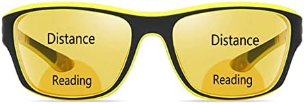 Завиткајте Околу Жолти Бифокални Заштитни Очила За Мажи и Жени За Ноќно Возење И Возење Трендовска Заштита Против отсјај УВ400