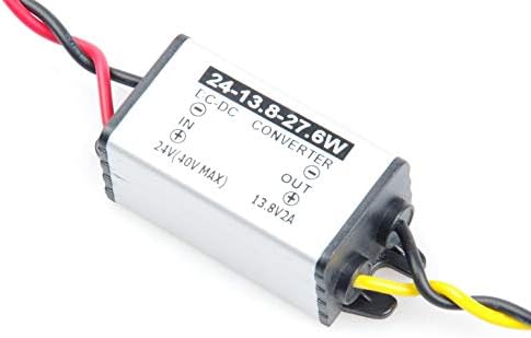 Knacro 13.8V Buck Voltage Vonverters 24V се претвора во 13.8V чекор надолу за напојување на автомобили Inverters влез DC 18V-36V излез 13.8V 2A