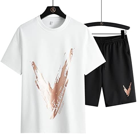 Letе лето машка маица постави две парчиња спортска облека за спортска облека кошарка спортска фитнес печатена кратка ракав машки костум