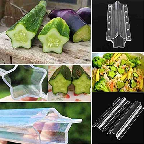 Askinds 2pcs краставици стилизинг калап пластична срцева форма во форма со пет точки, про transparentвезди на овошје од овошје од зеленчук