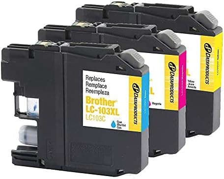 Замена на касети за касети со мастило за касети со мастило за Brother LC-103 LC1033PKS | Cyan, Magenta, Yellow 3 пакет