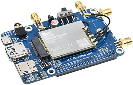 SIM8202G-M2 5G капа за Raspberry PI/Ardui со Case Case, Quad Antenas Поддршка 5G NSA и SA мрежно поврзување, 5G/4G/3G компатибилен, мулти-режим