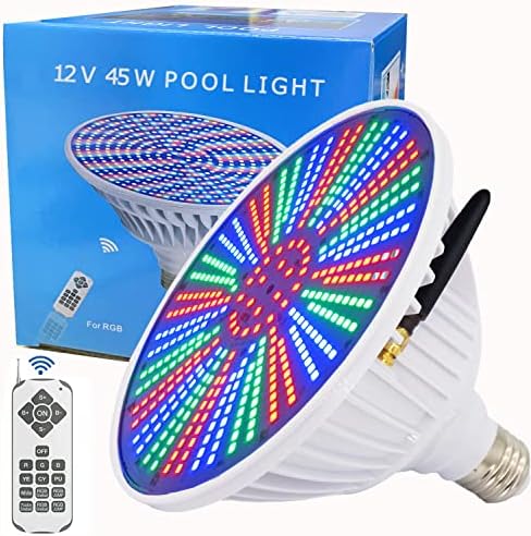 Светла за базени со далечински управувач, 12V 45W RGB боја што се менува подводен LED LED светло за базен за вграден базен, светла
