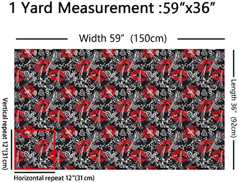 Ефиел Кула Ткаенина од Дворот, Секси Црвени Усни Тапацир Ткаенина За Шиење, Црвена Црна Декоративна Ткаенина, Графити Париз Кула Ватенка Ткаенина