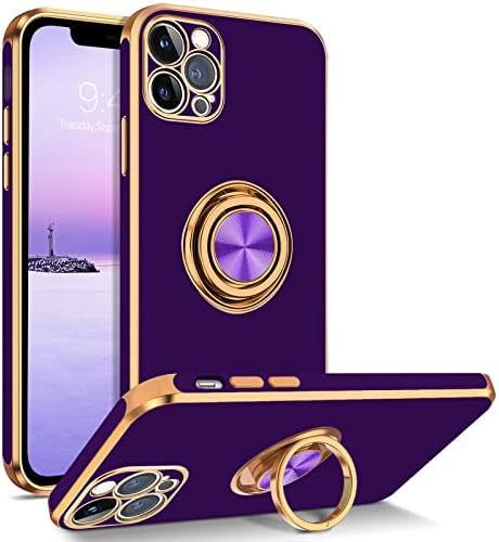 Бентобен Случај за iPhone 12 Pro Max, Телефон случај iPhone 12 Pro Max Покритие Со 360° Прстен Loopy Магнетни Kickstand Флексибилни