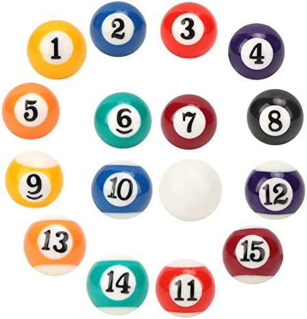01 смола Билиард топка, 2,5 см Билиард топка, мини билијард топка, 16 парчиња мини 2,5 см за игри со соби за игри