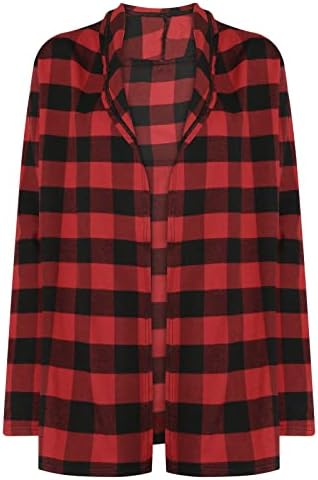 Лабава лежерна карирана кардиганска палто, женски кошули со долг ракав паѓаат мода 2022 облека за слободно време на лабава облека