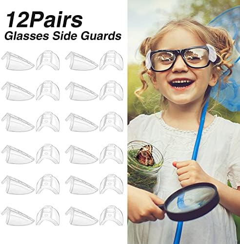 12 -тина очила за очи за очи за храмови со ширина од 12 мм, флексибилни странични капаци за повеќето очила