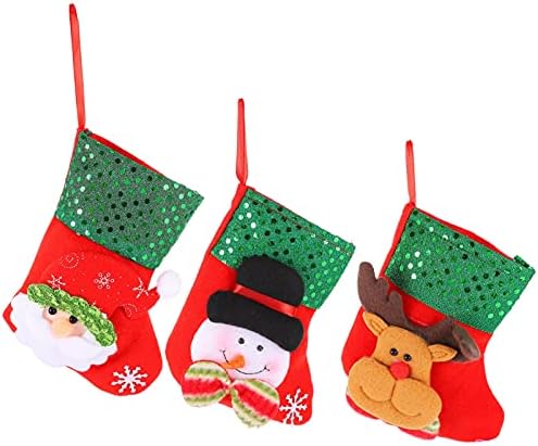 Vorcool 3 PCS 3D плишани божиќни чорапи Снежни ирваси на Снежен човек Гном Божиќ