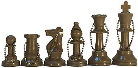 Ние игри со најголемиот дел од шахот сет на клучеви, 17 виолетови пластични парчиња шах w/ланец, клучен прстен, симпатични додатоци