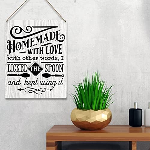 Смешна кујна цитат Дрво плакета знак wallид што виси домашна со loveубовен знак за кујнски украси за кујнски подароци