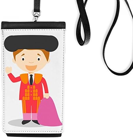 Црвен виолетова торо -цртан филм Телефон Телефон чанта виси мобилна торбичка црн џеб
