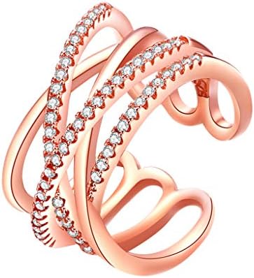 2023 година Нова женска линија на златен прстен Едноставно Дијамантите Роуз Верзија Верзија прстен со двојни прстени за момчиња за
