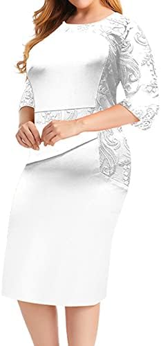 Miashui Women Desters Women 2023 Нова дама Кејп фустан плус големина мода печатење на половина ракав долга плажа фустани за