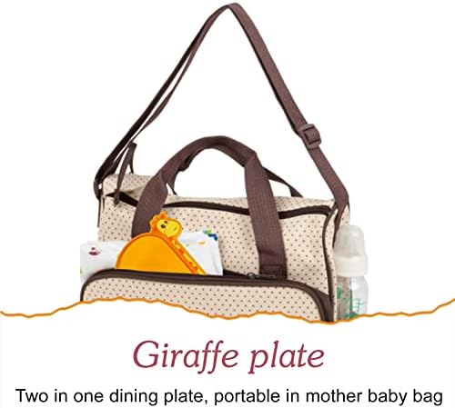 Силиконска плоча за вшмукување за бебе, 2 во 1 дизајн на жирафа - мали деца за обука за чинија чинија чинија за чинија со чинија што не се лизгаат за повеќето фиоки за ?