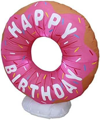 Пакет за украси со две роденденски забави, вклучува високи 4 стапки среќен роденден на надувување на роденденска торта крофна со прскалки