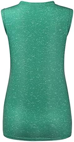 Womenенски резервоар врвови лето-змеј печатење о-вратот без ракави маици графички блузи вежба за вежбање цврста боја, тркалезна кошула