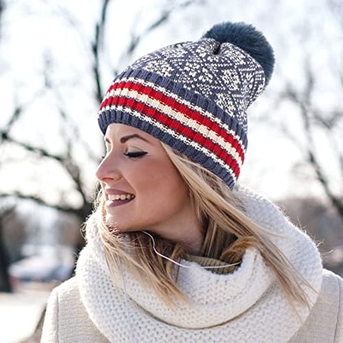 2022 Womenените плетени зимски модни модни печатење на националниот стил шарени капи Фукун ракун топла скијачка капа за исечоци топло капаче