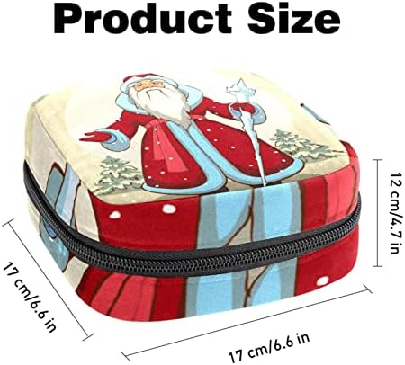Санитарна торба за складирање на салфетки, торба за период, торба за тампон, торба за шминка, шема на Божиќ Дедо Мраз
