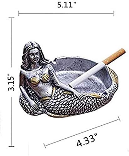 Yhgtll креативна сирена пепел, сребрена пепелница гроздобер цигара од пепел декор бар пушачи