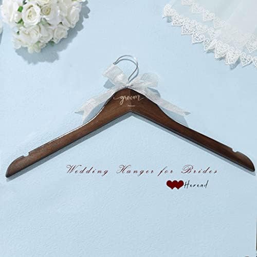 Haid Bow Wedding Hangers Classic дрво боја искра, невеста фустан, закачалка за младоженец