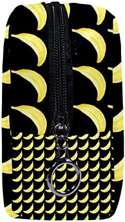 Тоалетна Торба, Козметичка Торба За Шминка За Патувања За Жени Мажи, Цртан Филм Тропско Овошје Банана Црна
