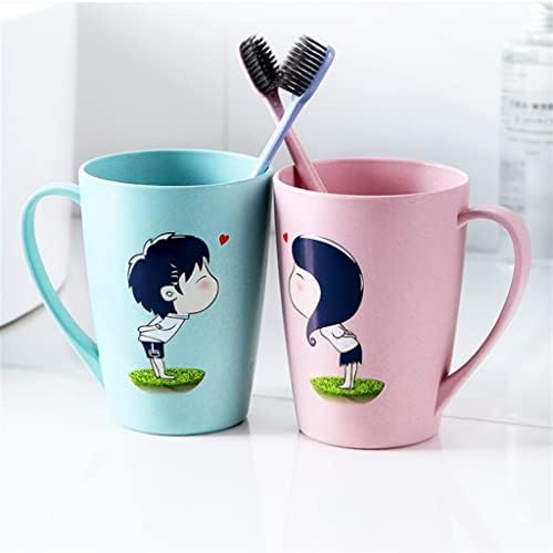 Slsfjlkj Купа за четкичка за заби сет дома четкање чаша двојки модели симпатична пар чаши за миење на устата
