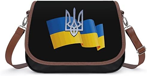 Украинско Знаме Женска Чанта За Вкрстено Тело Стп Кожна Торба За Пораки Чанта За Рамо За Патување Канцеларија